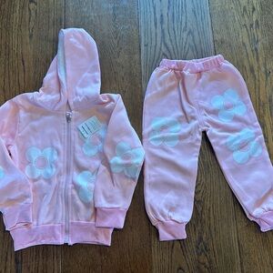 Pink Floral Kids Tracksuit